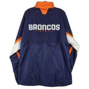 Vintage DENVER BRONCOS Jacket Adult Large Blue Orange REEBOK NFL Windbreaker